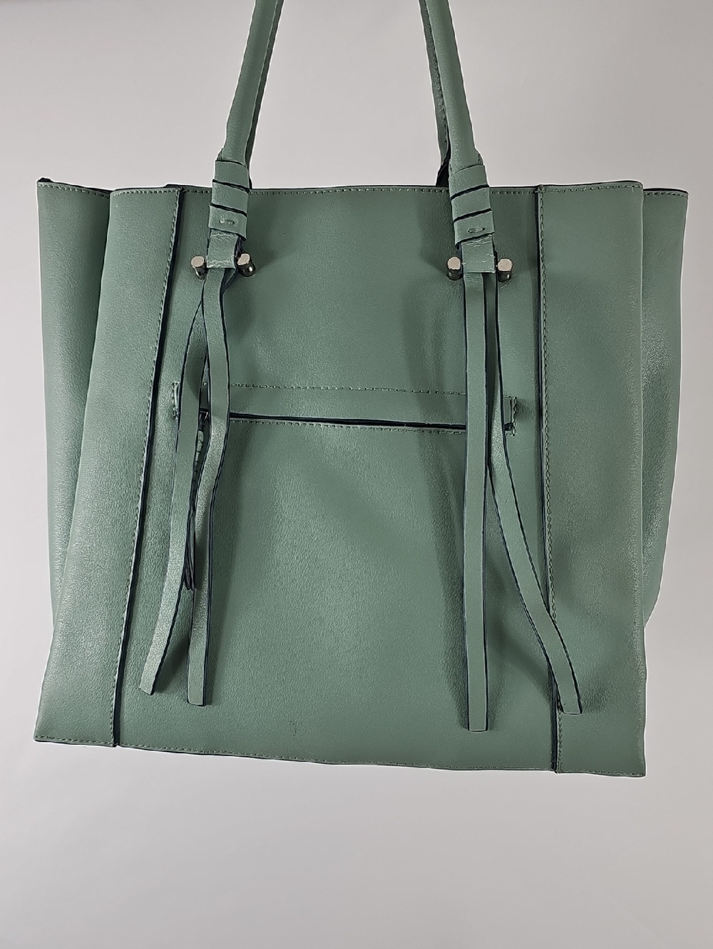 Mint Green Leather Tote Bag - Picture 4 of 13